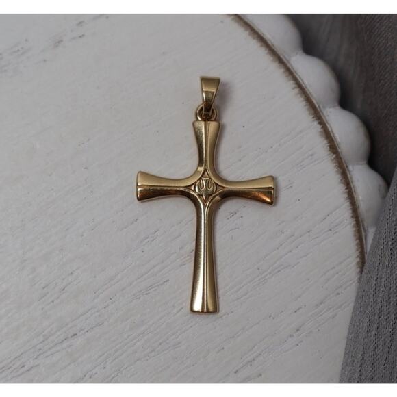 Retired James Avery 14k Descending Dove Cross Pendant 2.2G / 1.2in - Picture 1 of 5